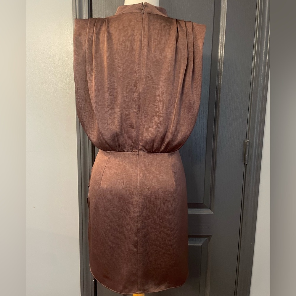 Sexy Naked Zebra Brown Cocktail Sleeveless Dress - Picture 3 of 8